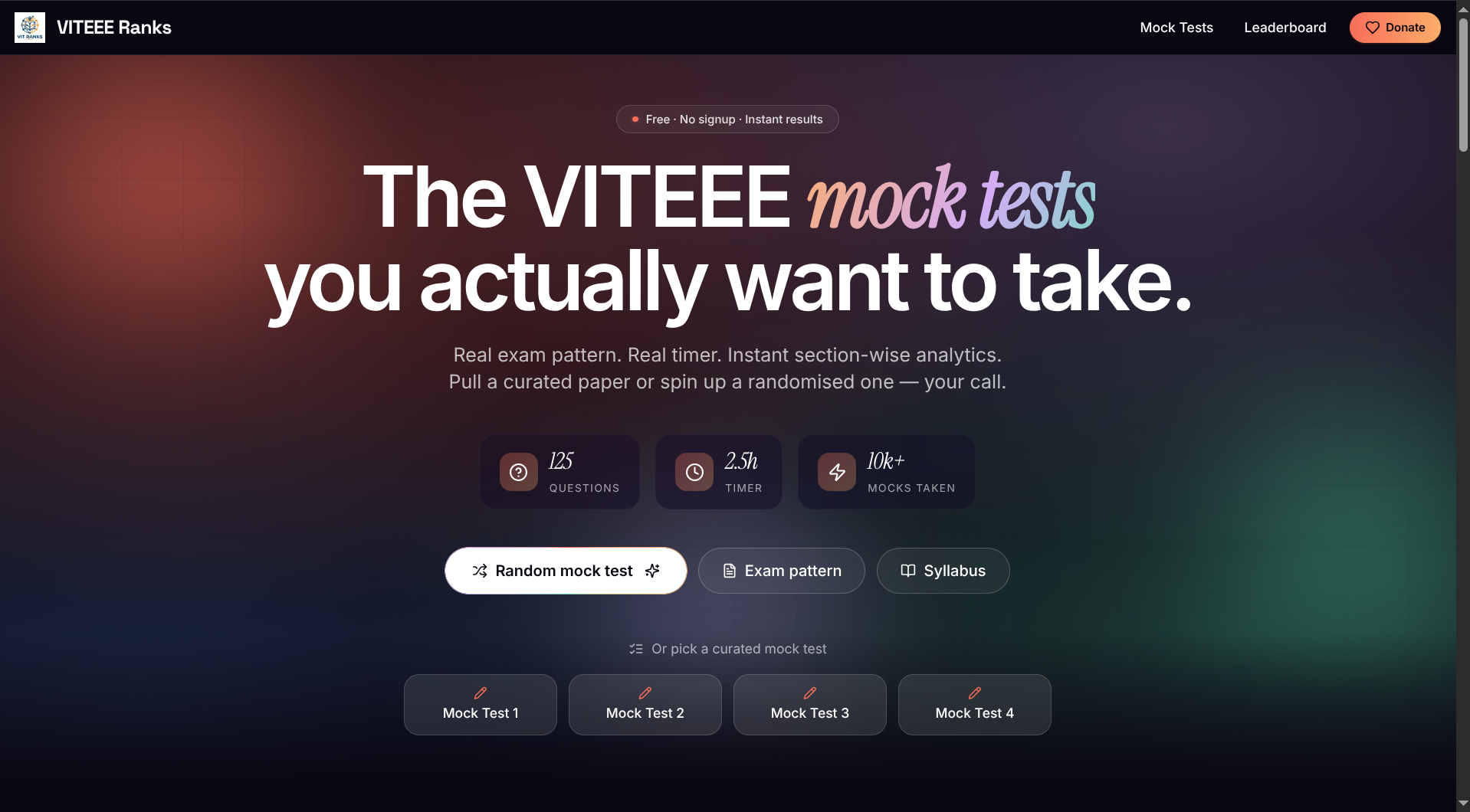 Mock test setup and configuration